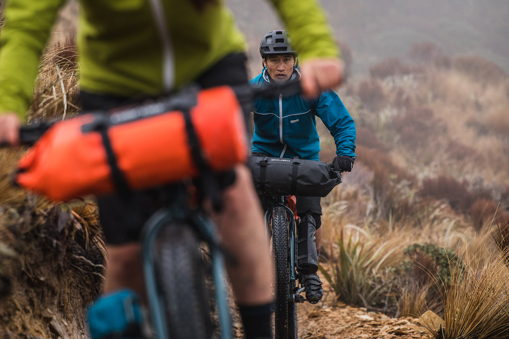 A picture of the Aeroe 12 Litre Dry Bicycle Bag on a bike in action