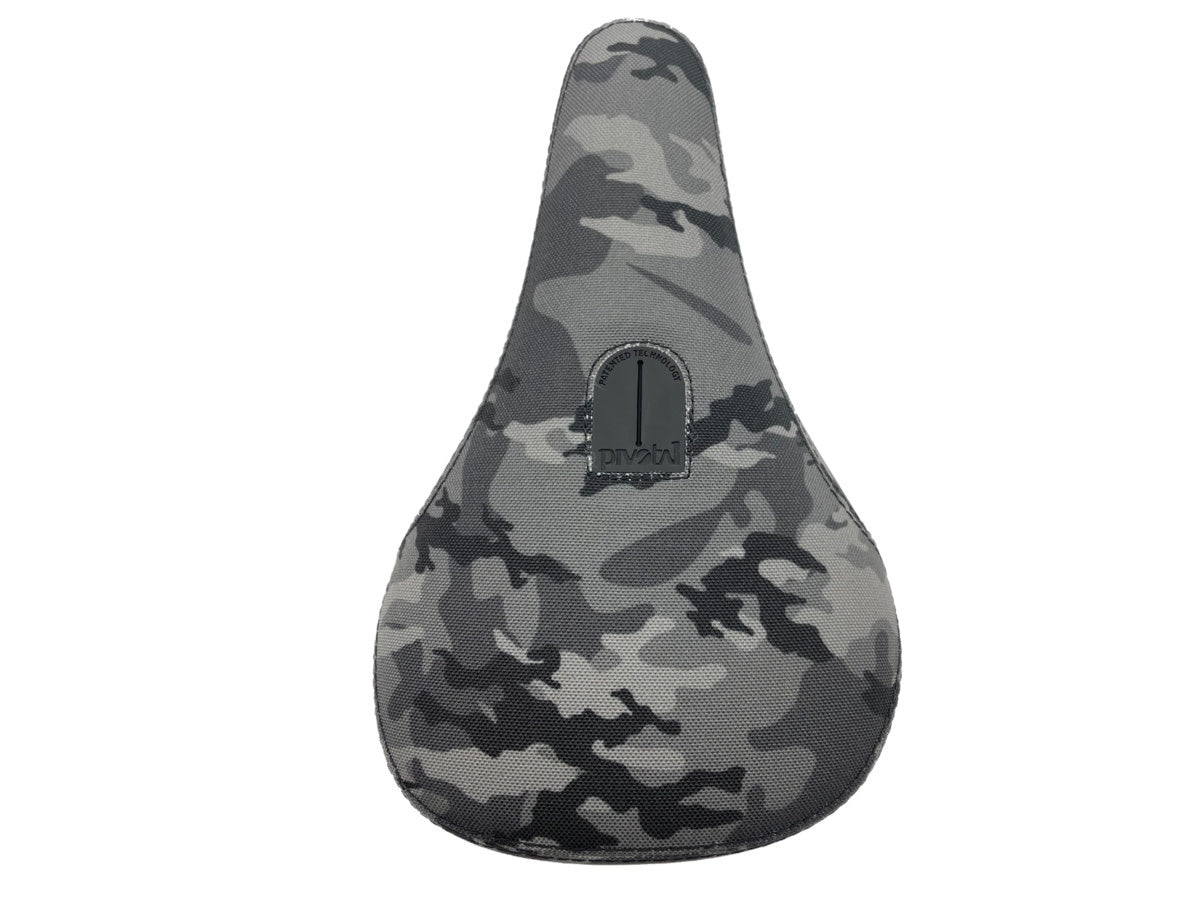DRS BMX Seat Pivotal Commando Fat Saddle Snow Camo