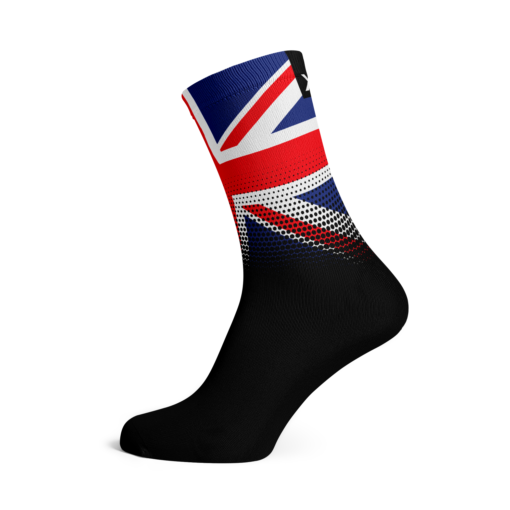 Flag Cycling Socks Black, United Kingdom