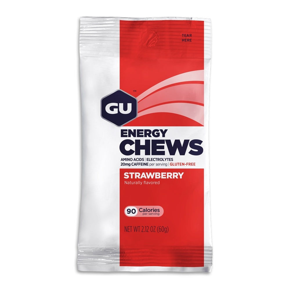 A picture of the strawberry Gu Energy Chews 60g