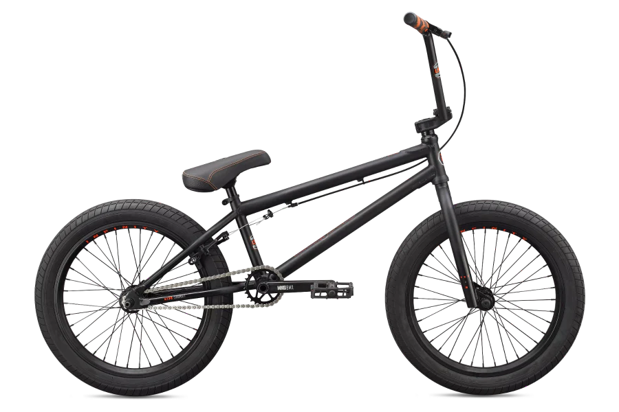 Black BMX Bike on a white background