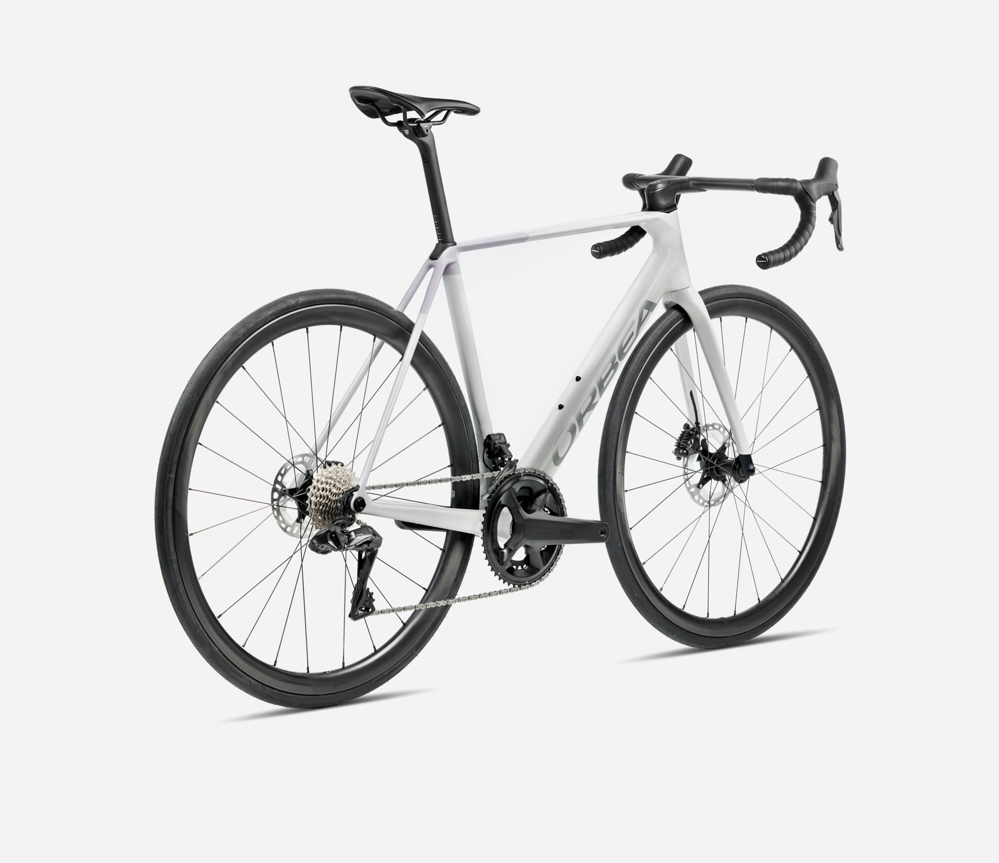 White Orbea Road Bike against a white background