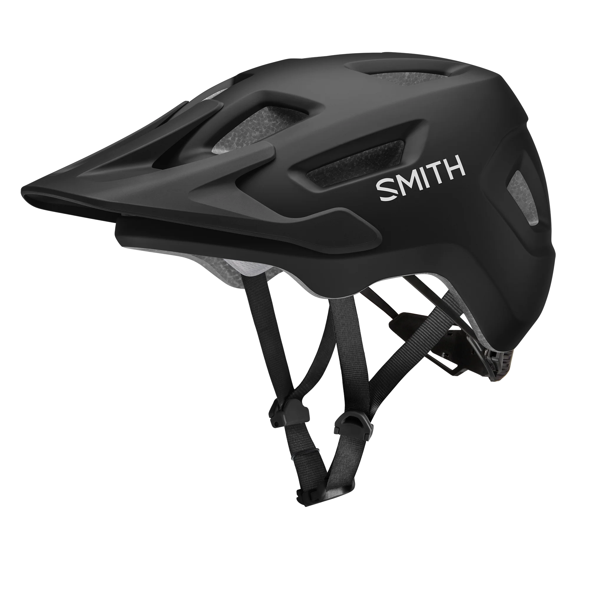 Black Smith mountain bike helmet against a white background