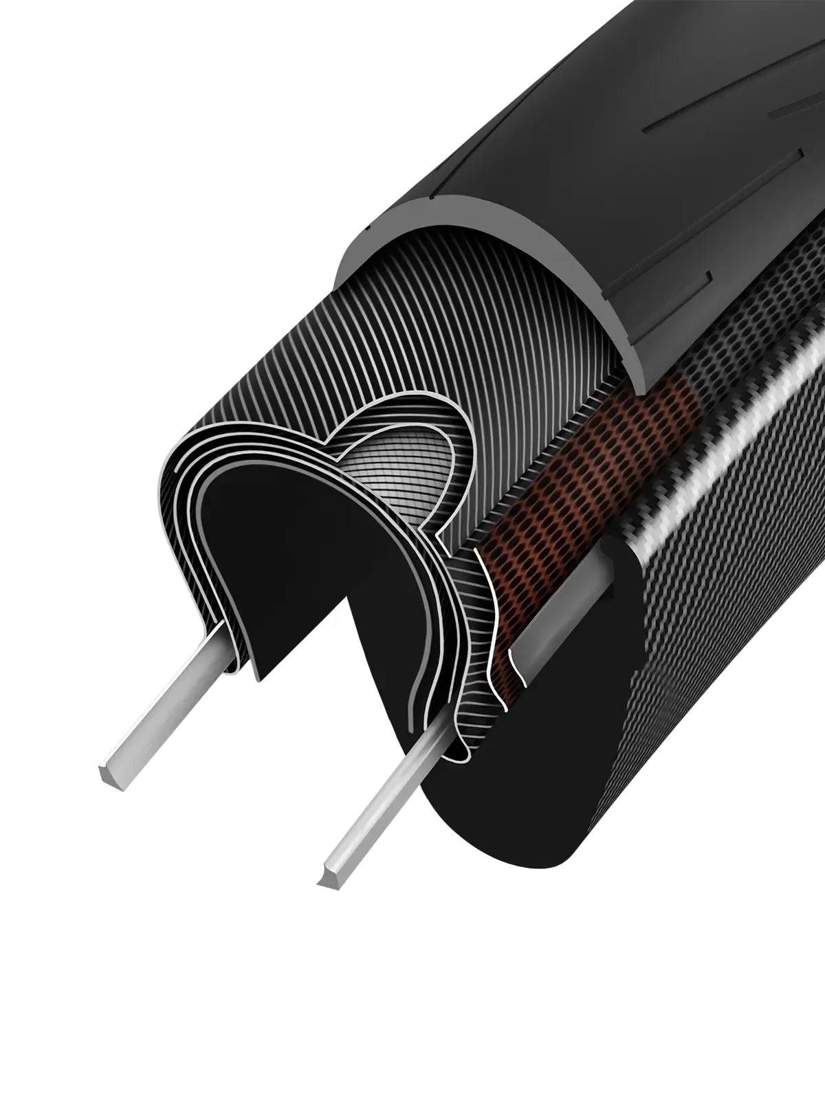 Dissection of the Vittoria Ride Armour Tyre showing the Armor Skin inside