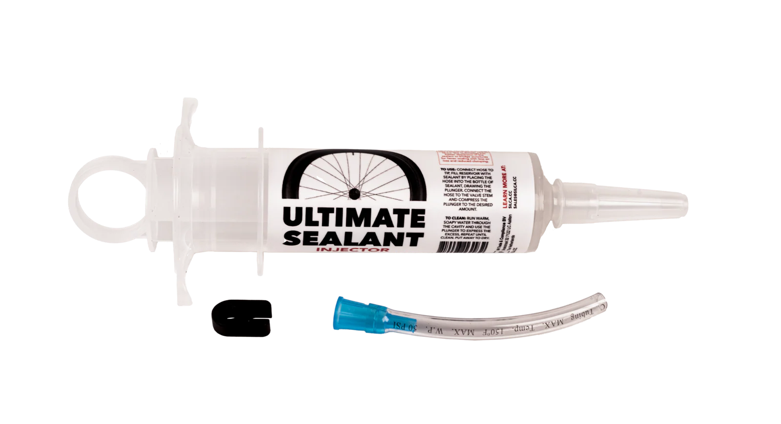 Bicycle sealant injector with 'Ultimate Sealant' branding on a white background