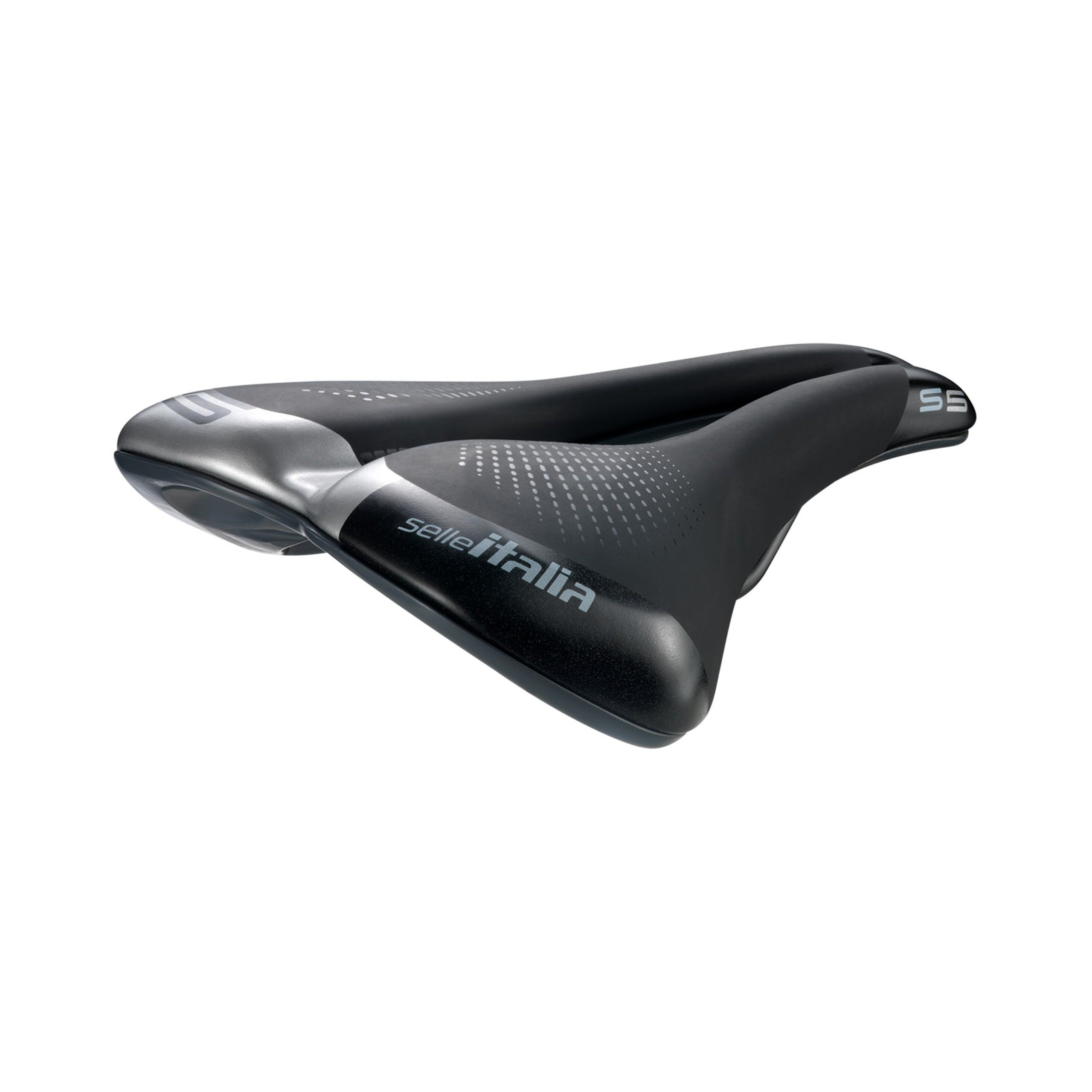 Selle Italia Black Road Bike Saddle on a white background