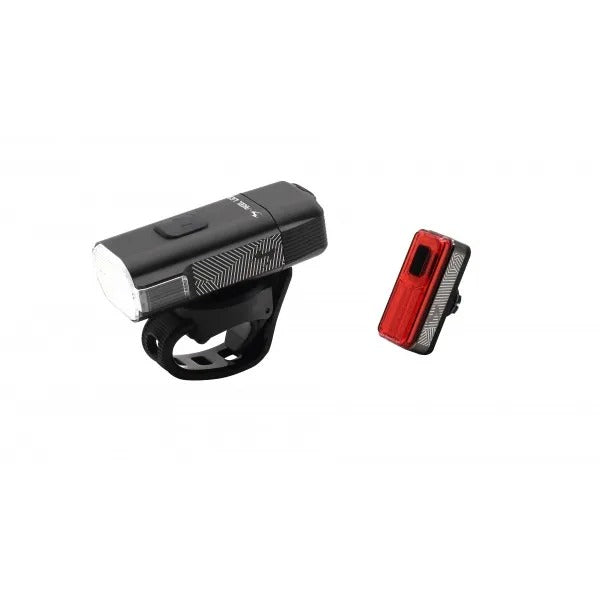 Bicycle front and rear lightset on a white background