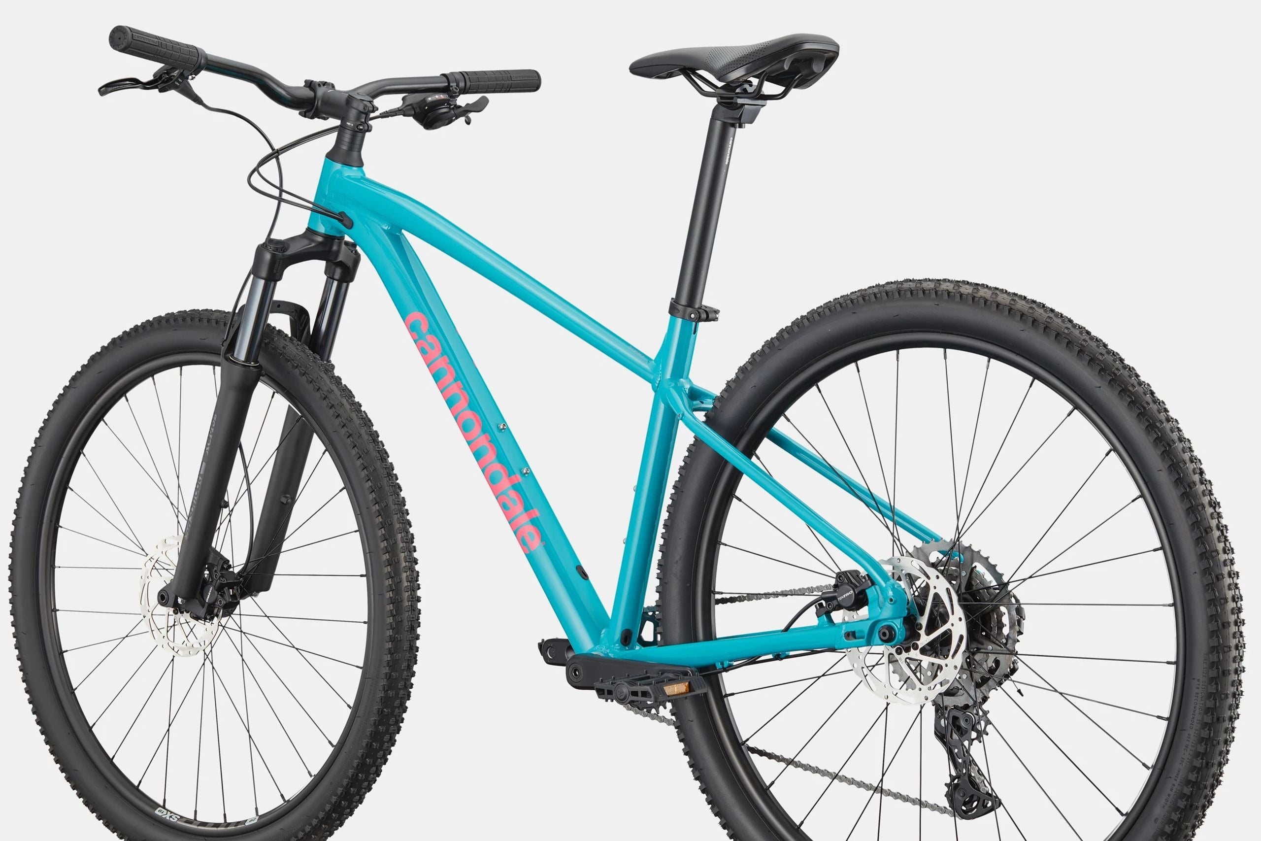 Blue mountain bike on a white background