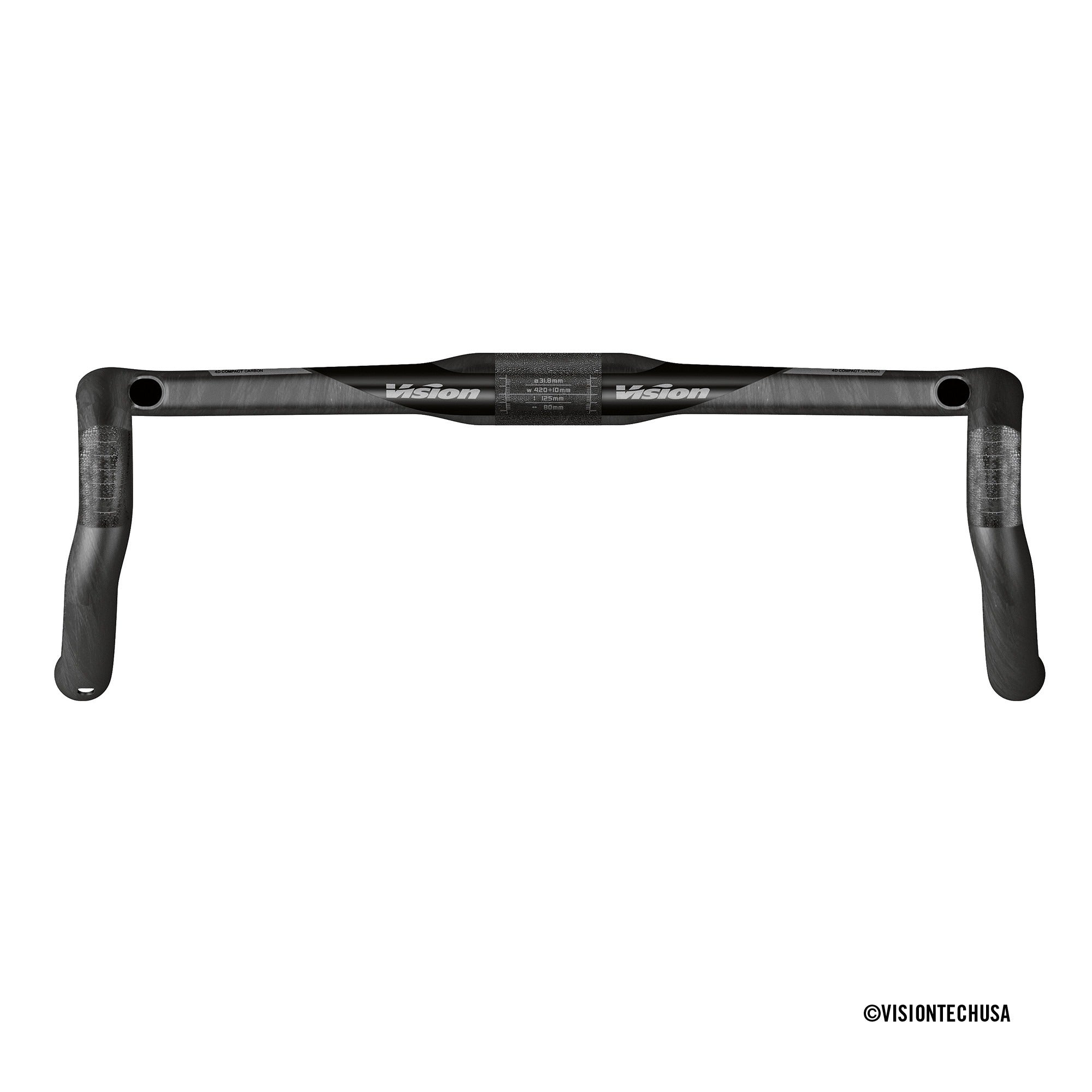 Carbon fiber bicycle frame with 'Vision' branding on a white background