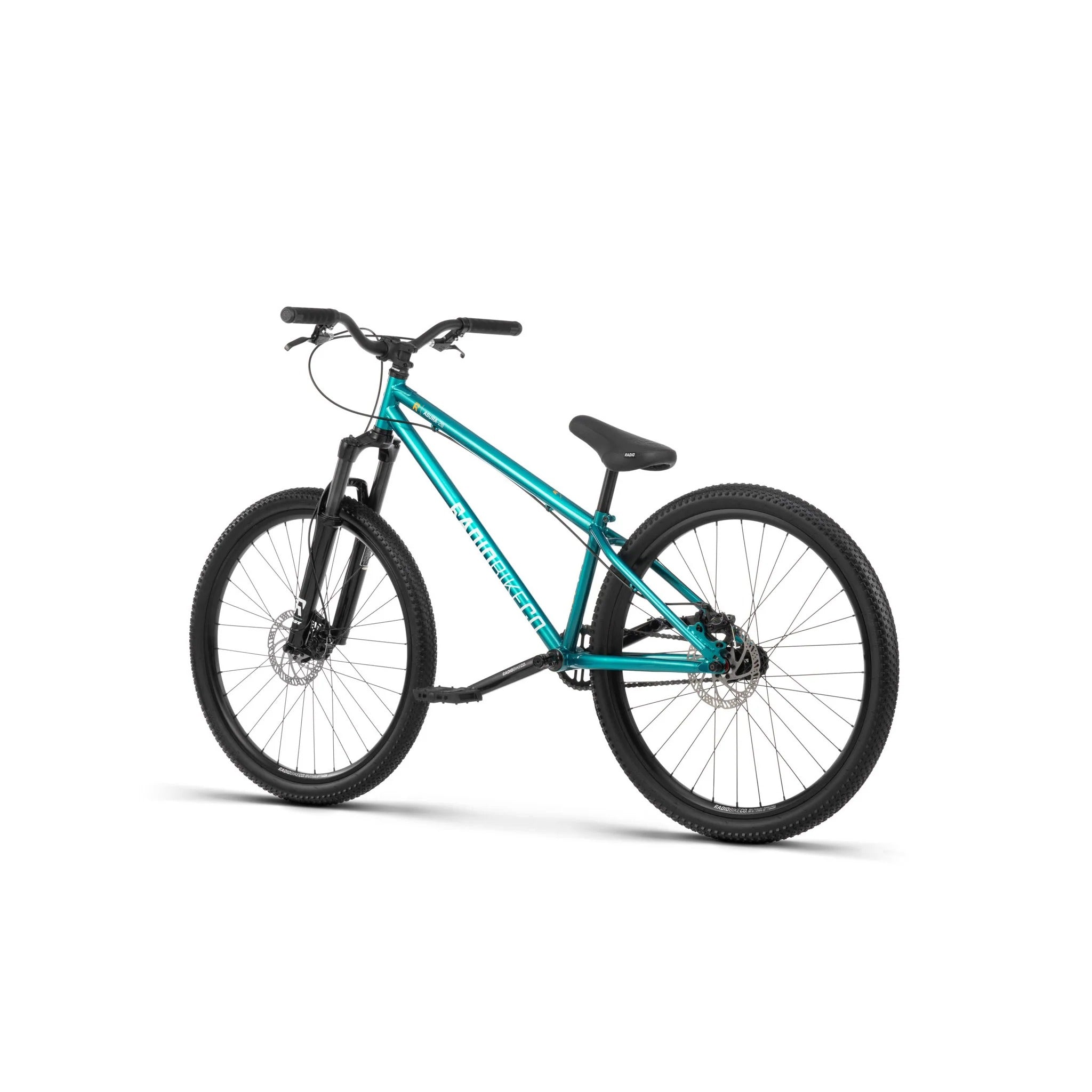 Blue Radio Dirt Jumper Bike on a white background