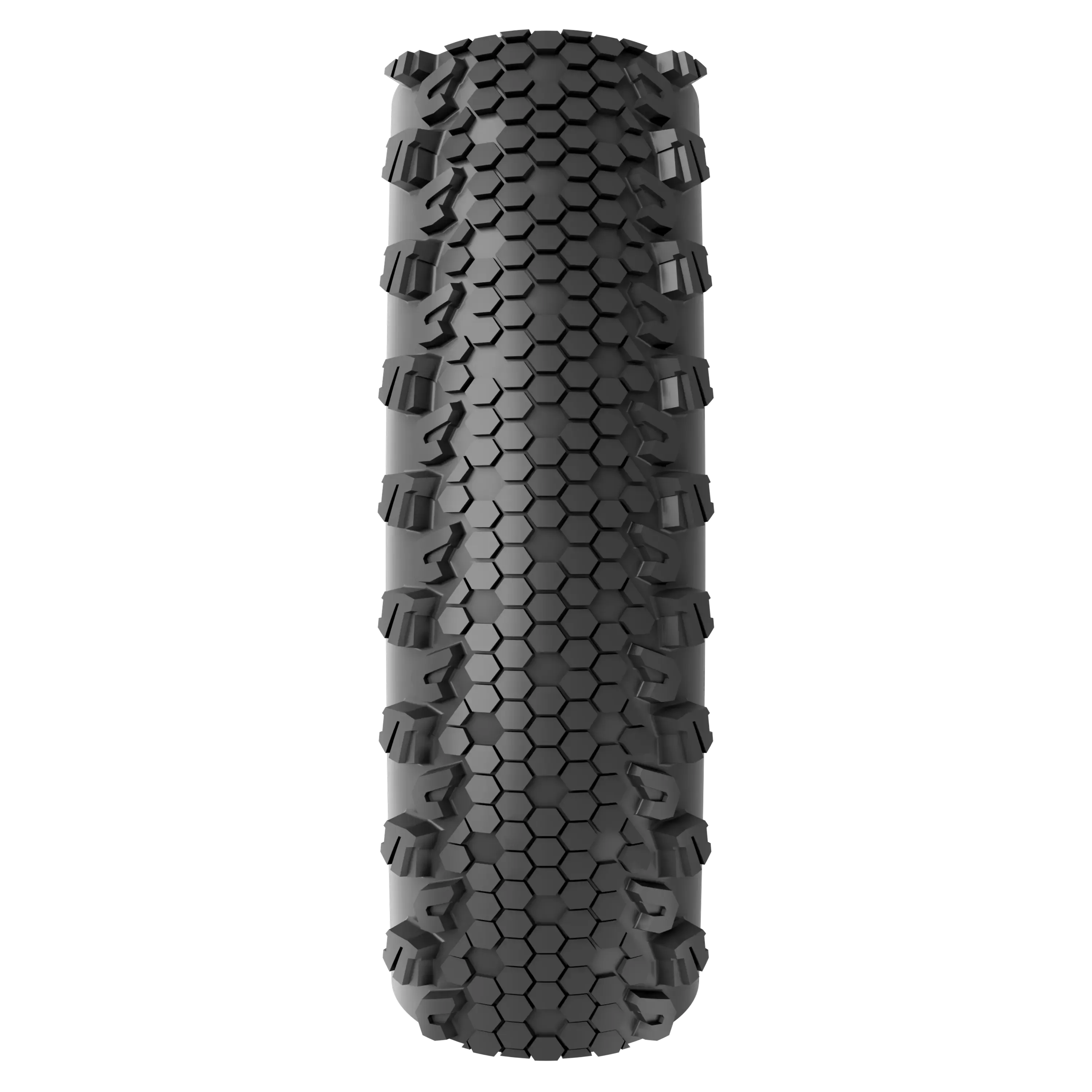 Bicycle tyre with tread pattern on a white background