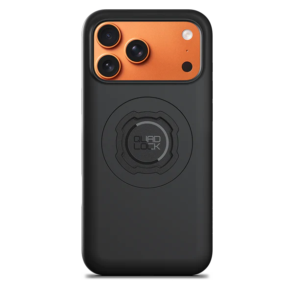 Black Quad Lock phone case with Quad Lock logo on a white background