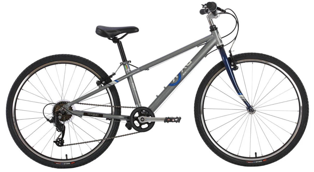 Gray kids bicycle on a white background