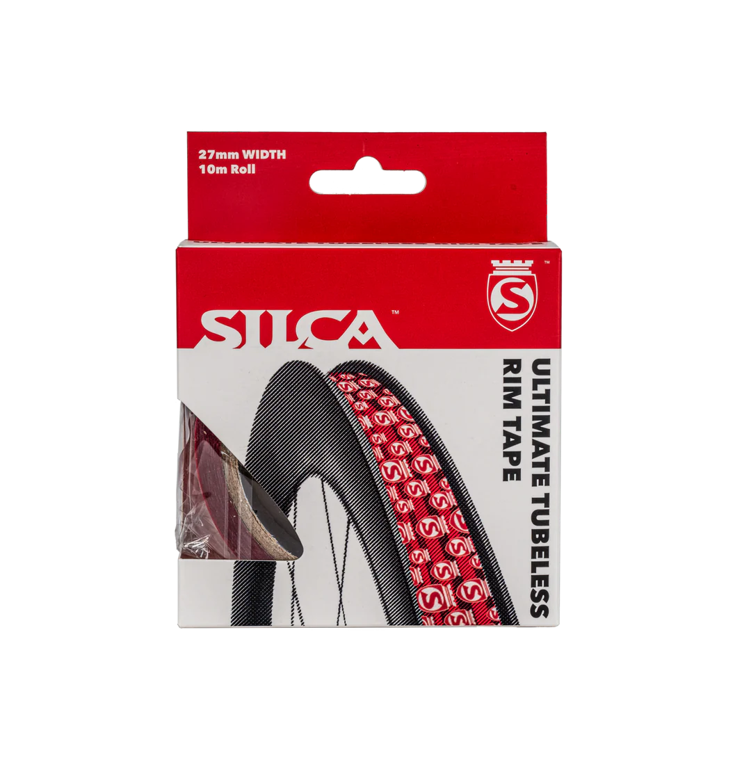 Silca rim tape packaging with red and white design on a white background