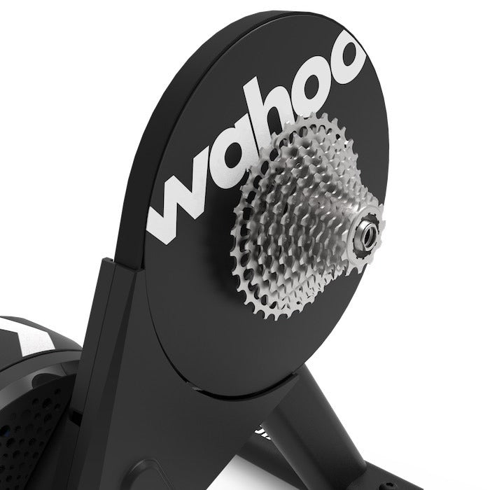 Bicycle gear system on a Wahoo Indoor Bike Trainer on a white background