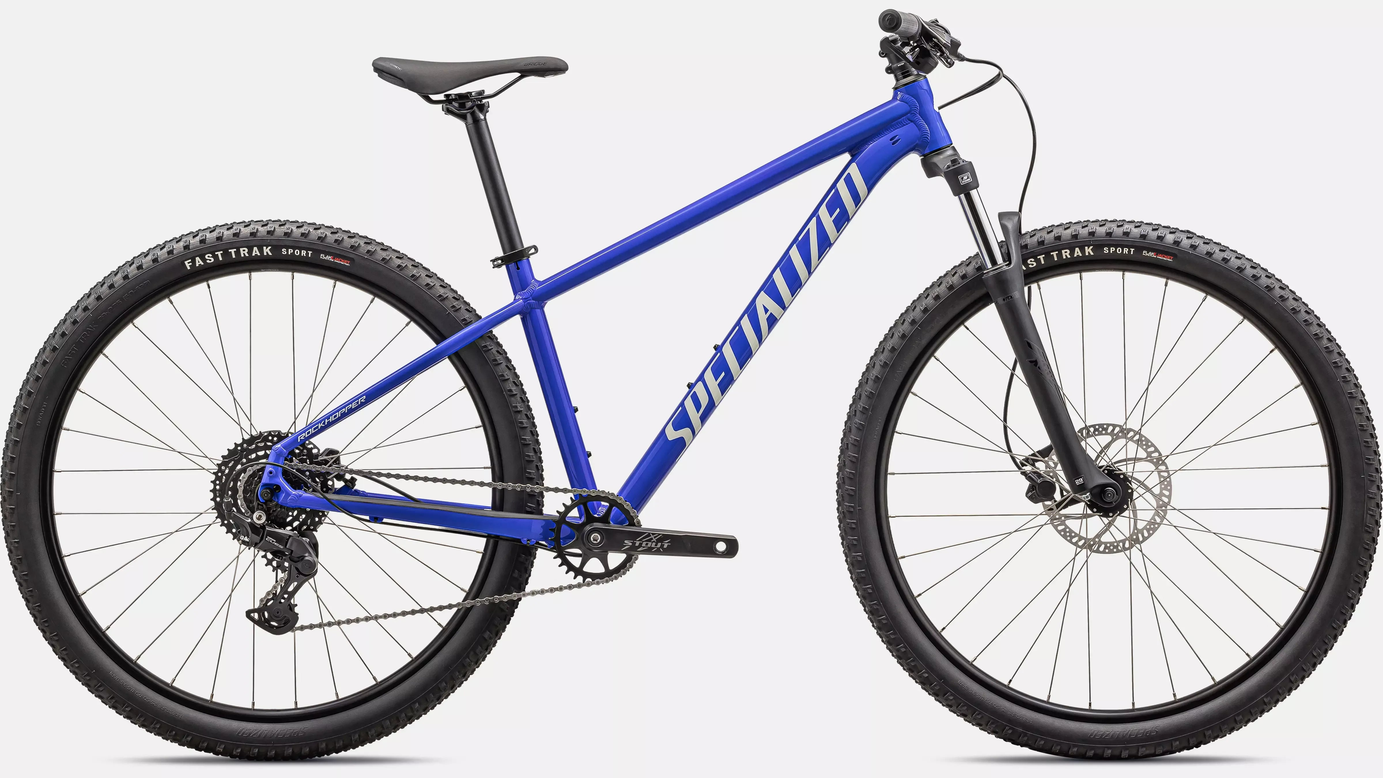 A Blue Mountain Bike on a white background