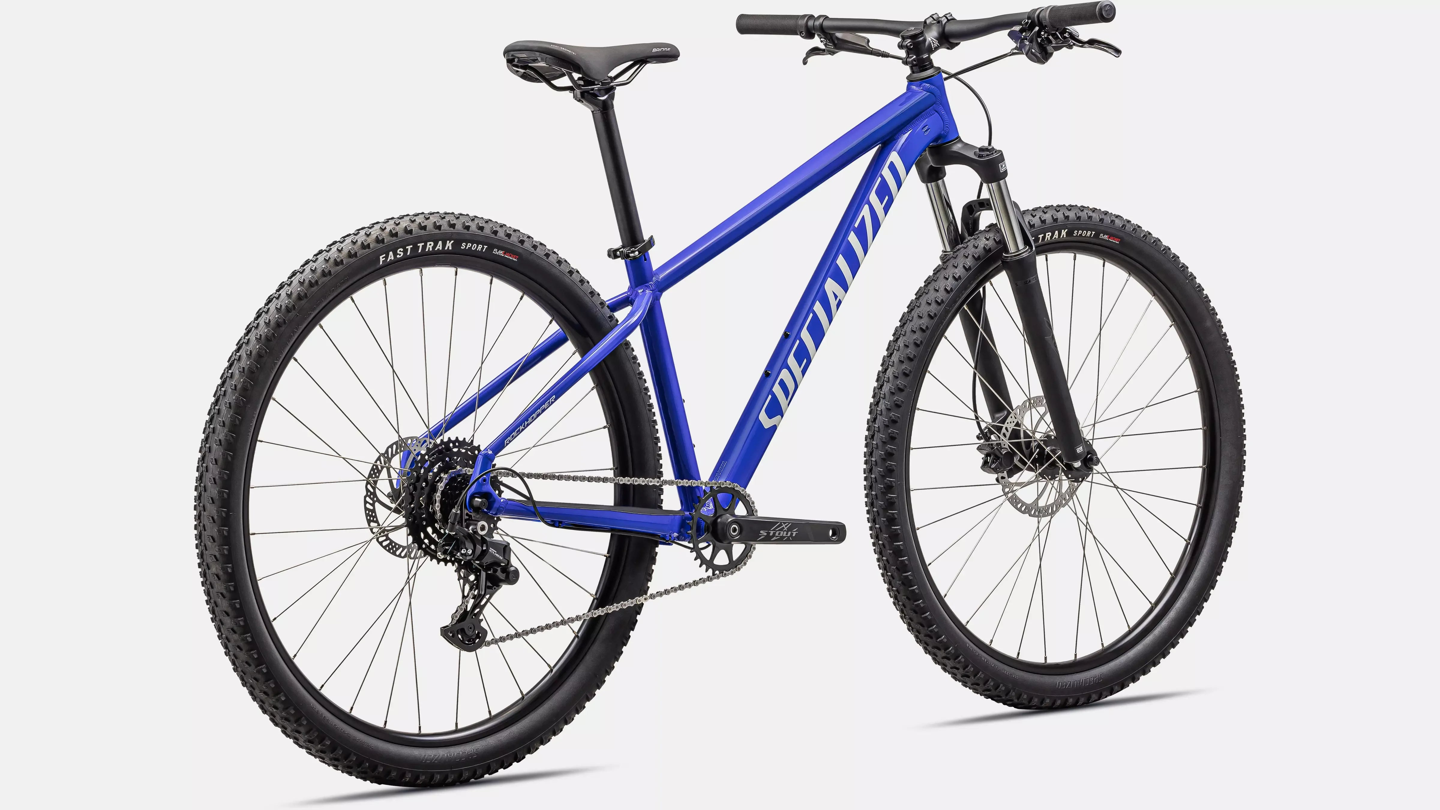 A Blue Mountain Bike on a white background