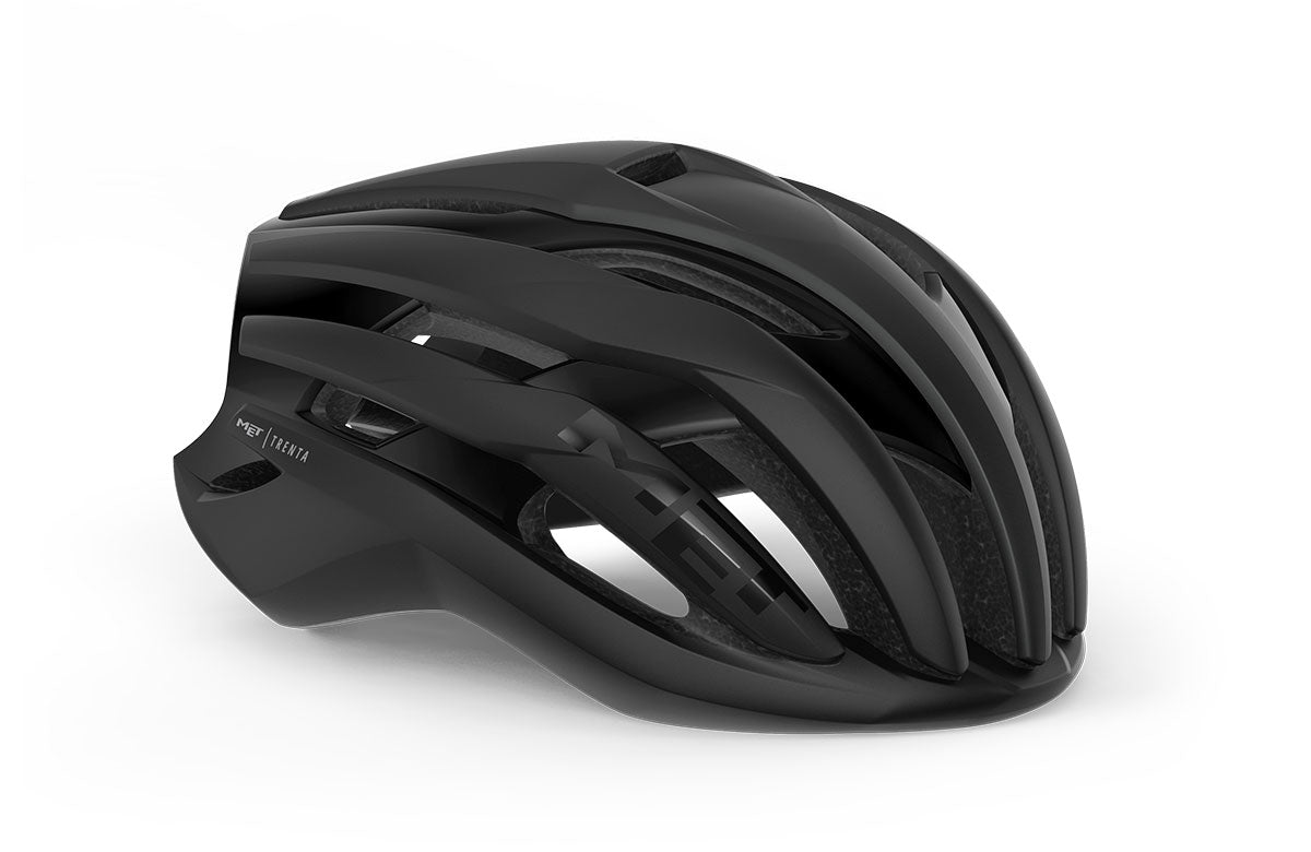 A picture of the side of the black Met Trenta Road Bike Helmet