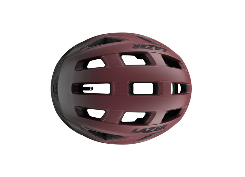 A picture of the Lazer Tonic Kineticore Cosmic Berry Helmet from above