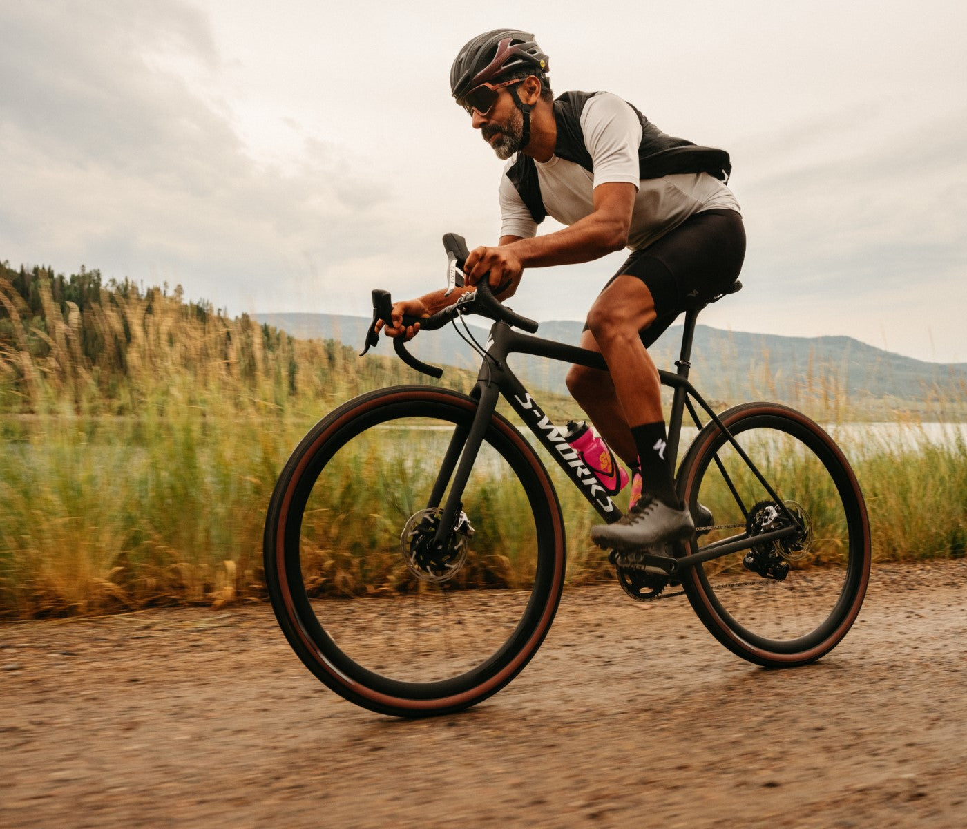 Man riding an S-Works Crux gravel bike