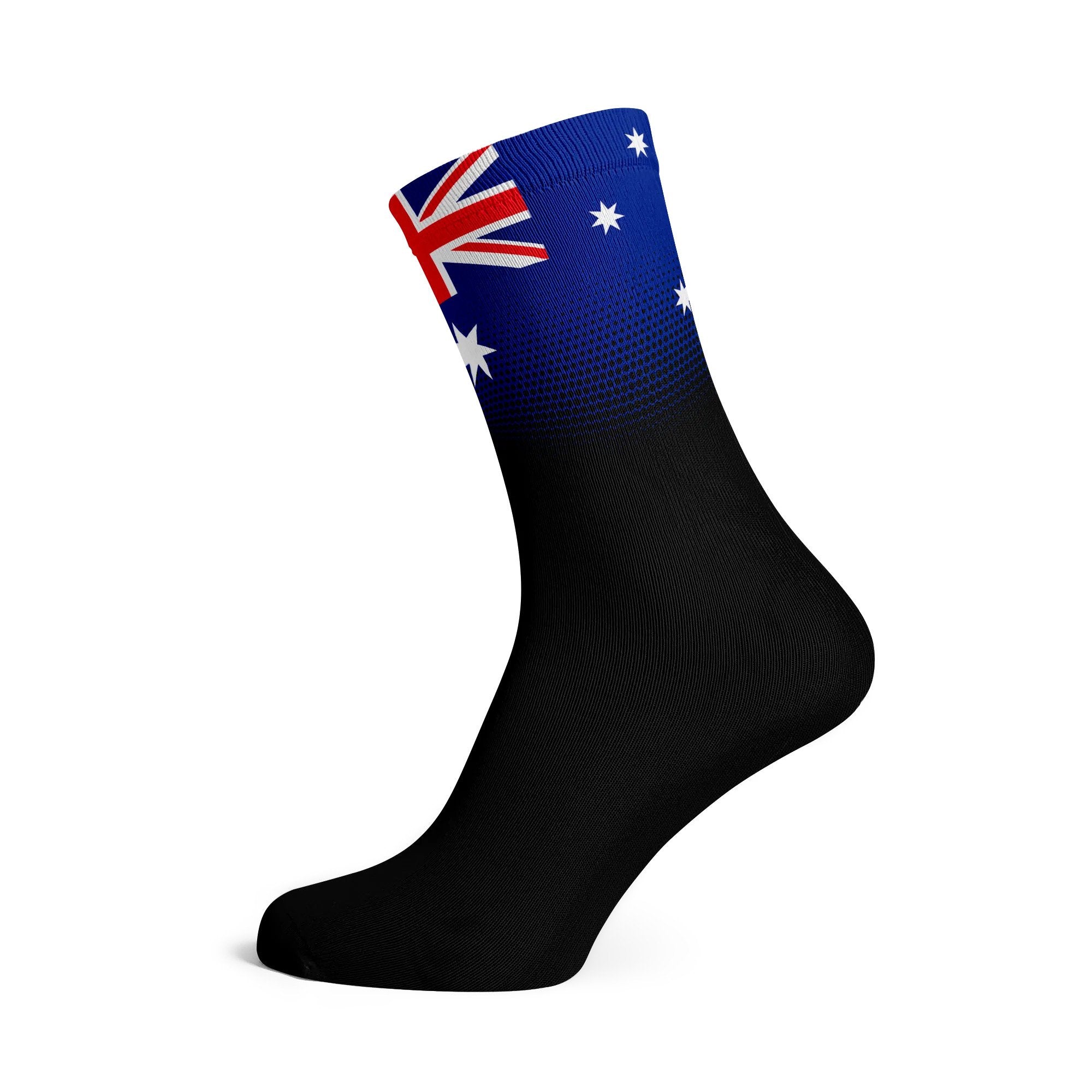 Flag Cycling Socks Black, Australian