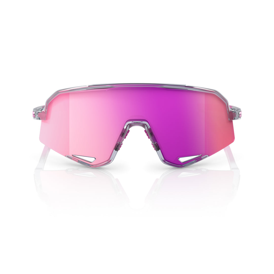 A picture of the grey purple 100%Slendale Cycling Sunglasses front view