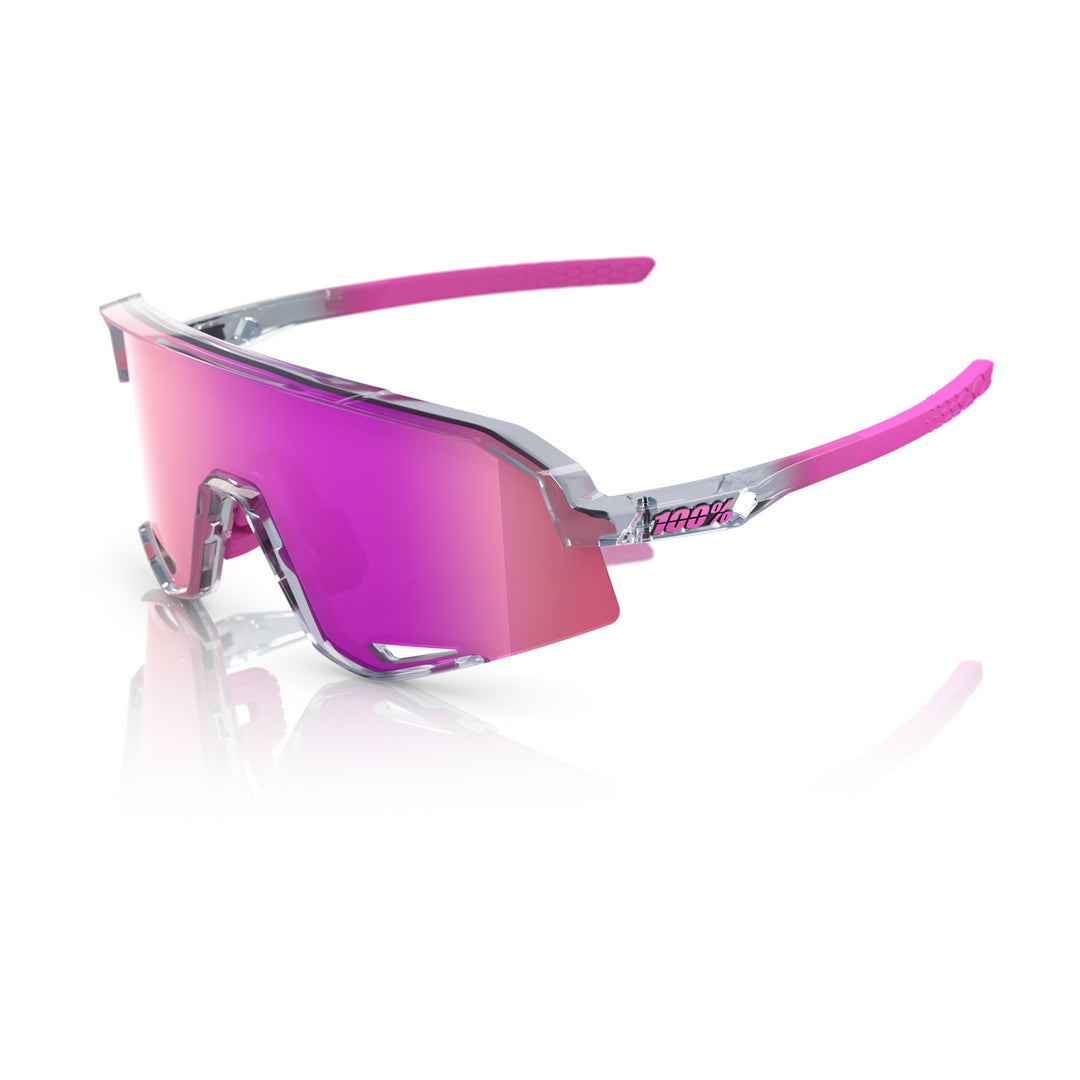 A picture of the grey purple 100%Slendale Cycling Sunglasses