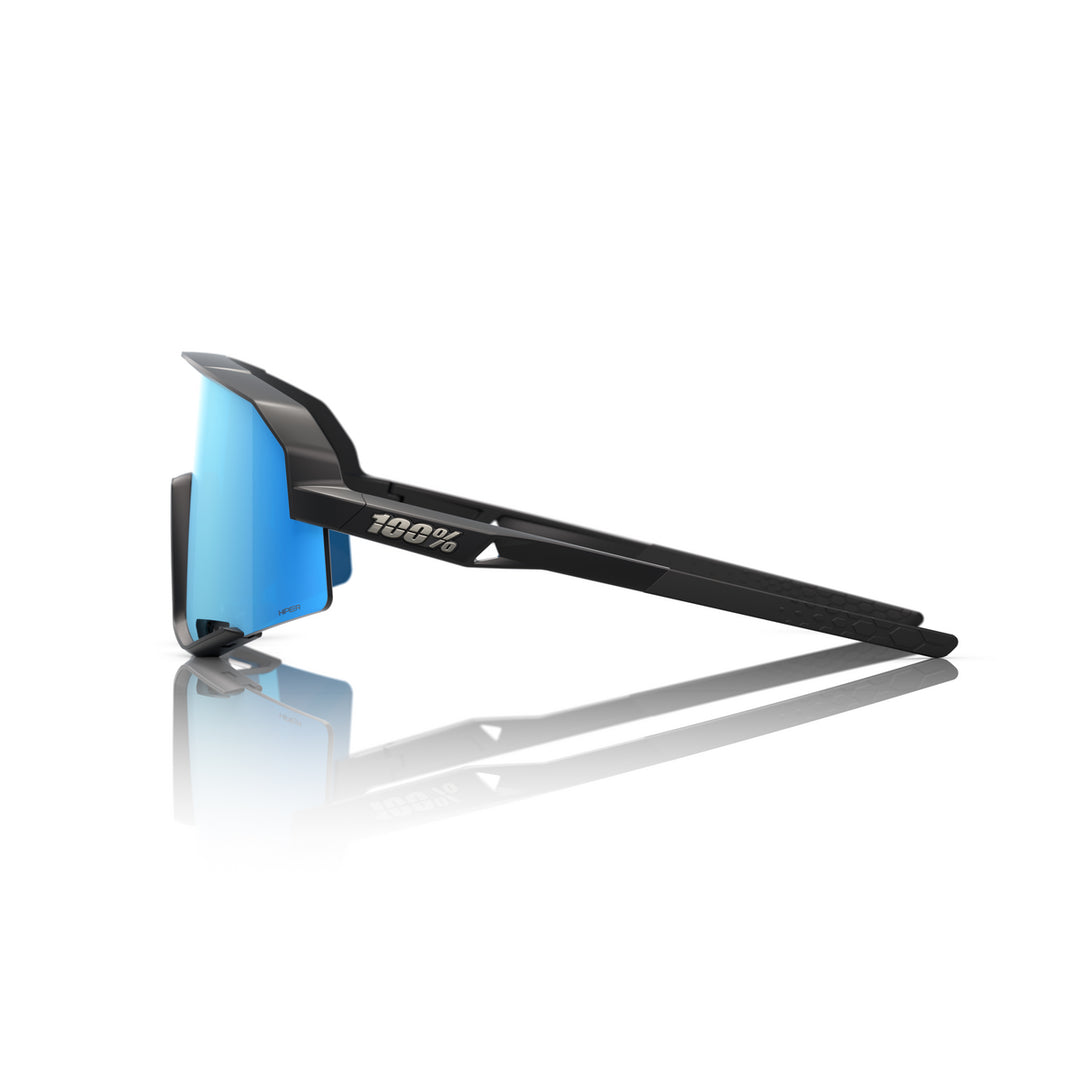 A picture of the 100% Slendale Cycling Sunglasses Matte Black/Hiper Blue Mirror