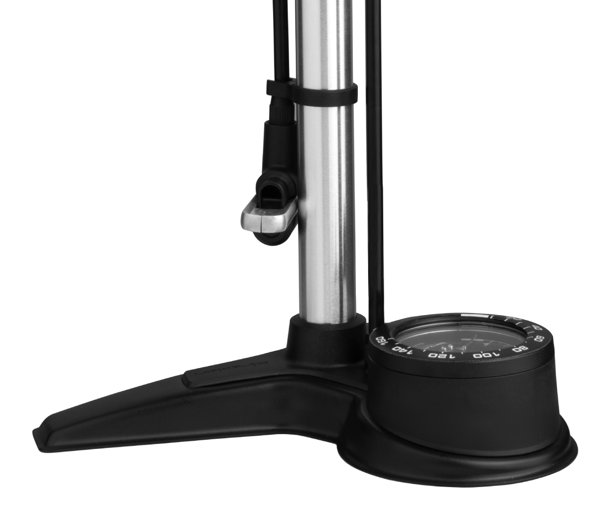 Floor Pump with Halo Silver