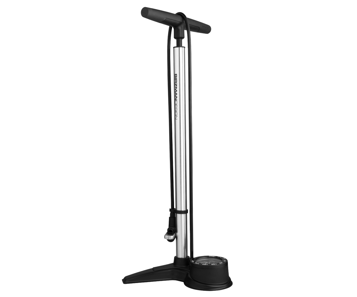 Floor Pump with Halo Silver