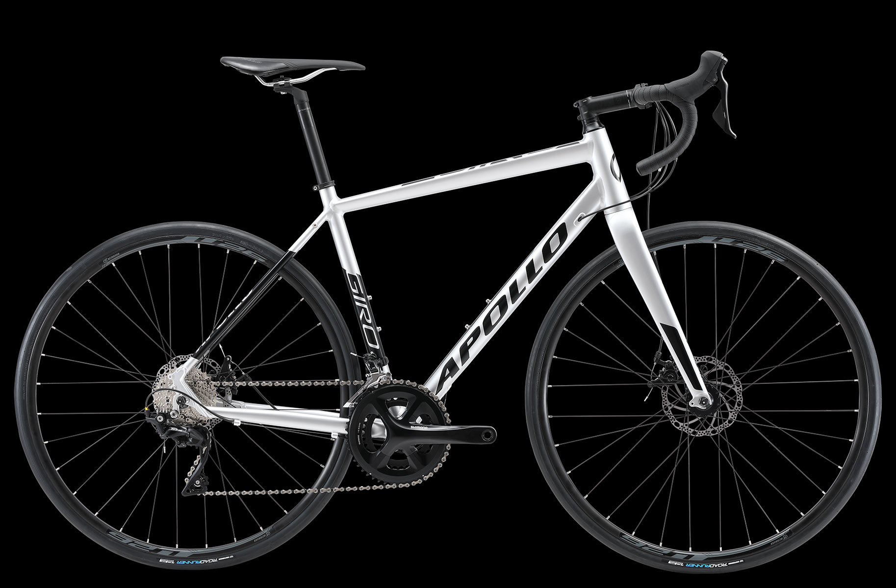 A picture of the silver black Apollo Giro 30 Road Bike