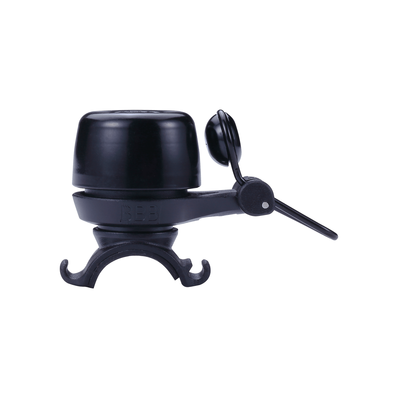 A picture of a black bicycle bell