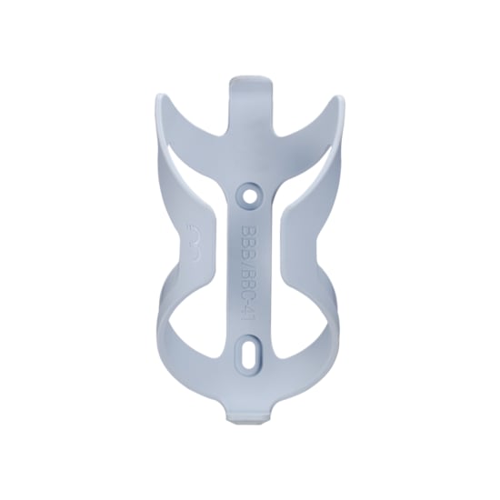 A white bicycle bottle cage on a white background