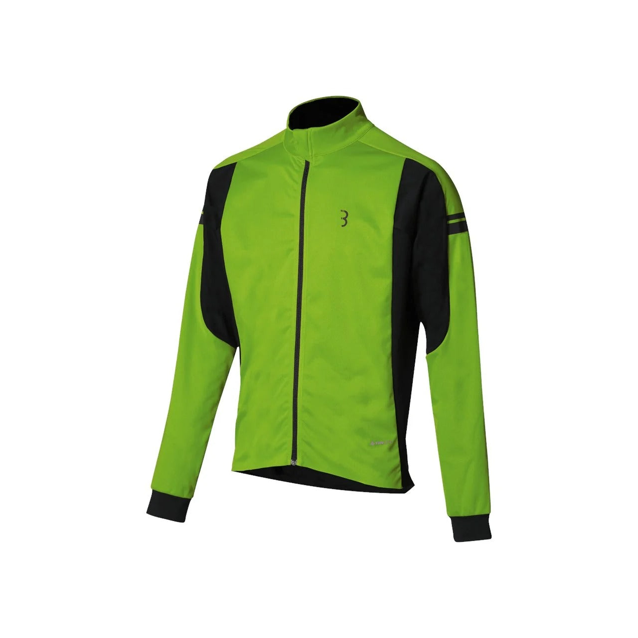 Green and black BBB Cycling Jacket on a white background