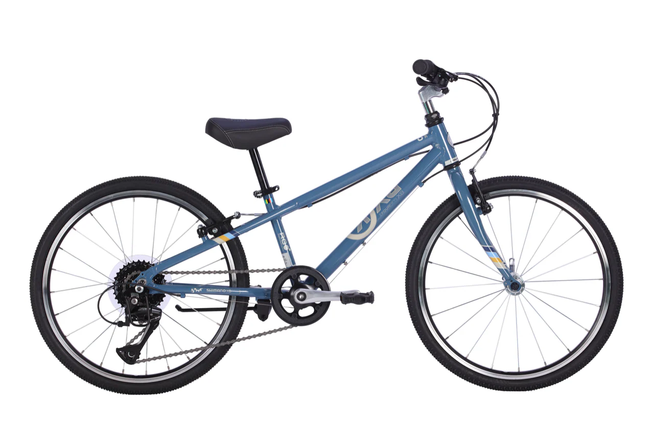 Blue BYK Kids Hybrid Bike on a white background