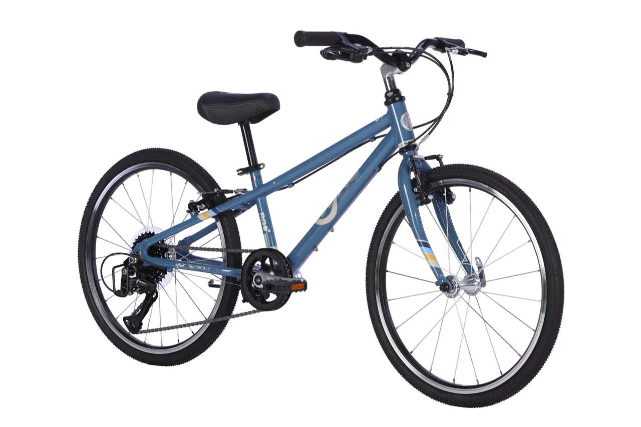 Blue BYK Kids Hybrid Bike on a white background