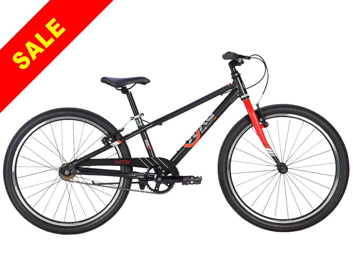 Black BYK bicycle with red accents on a white background, featuring a 'SALE' banner.