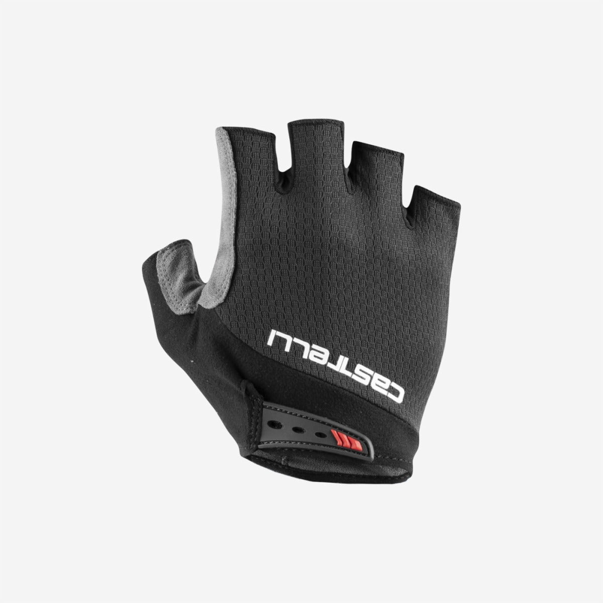 Black Castelli Fingerless Cycling Glove on a white background