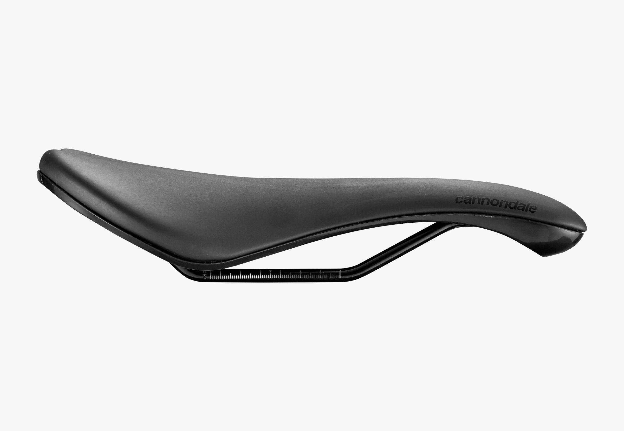 Black bicycle saddle on a white background