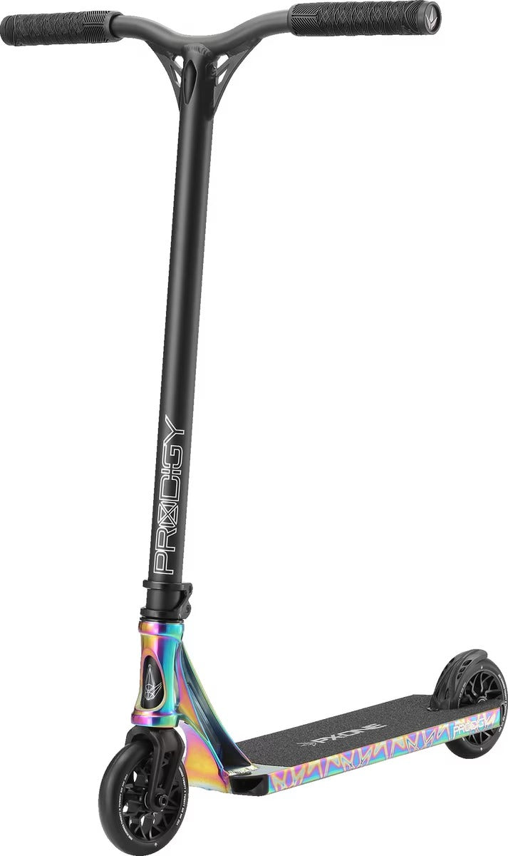 An oil slick Envy Prodigy X One Scooter on a white background