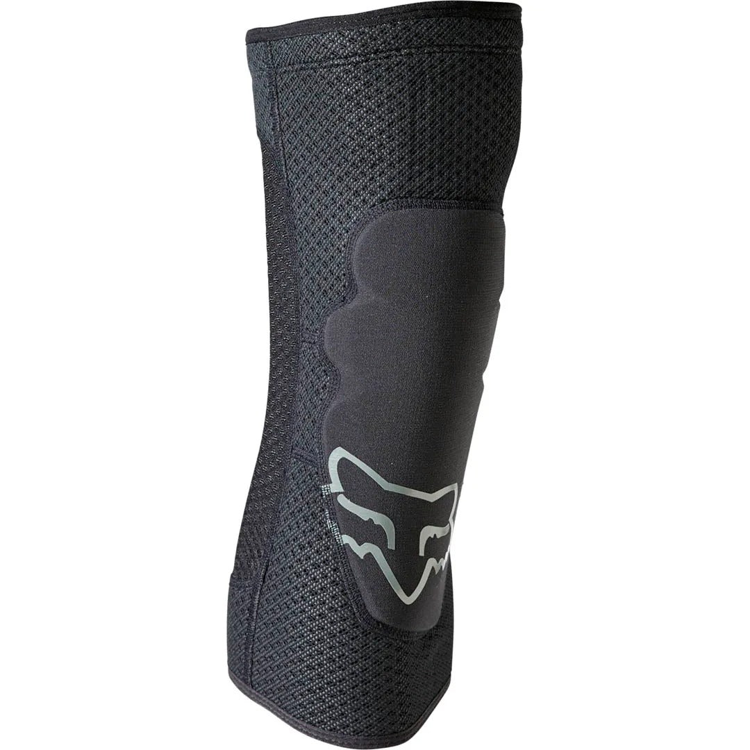 Black Fox Mountain Bike knee pad with a brand logo on a white background