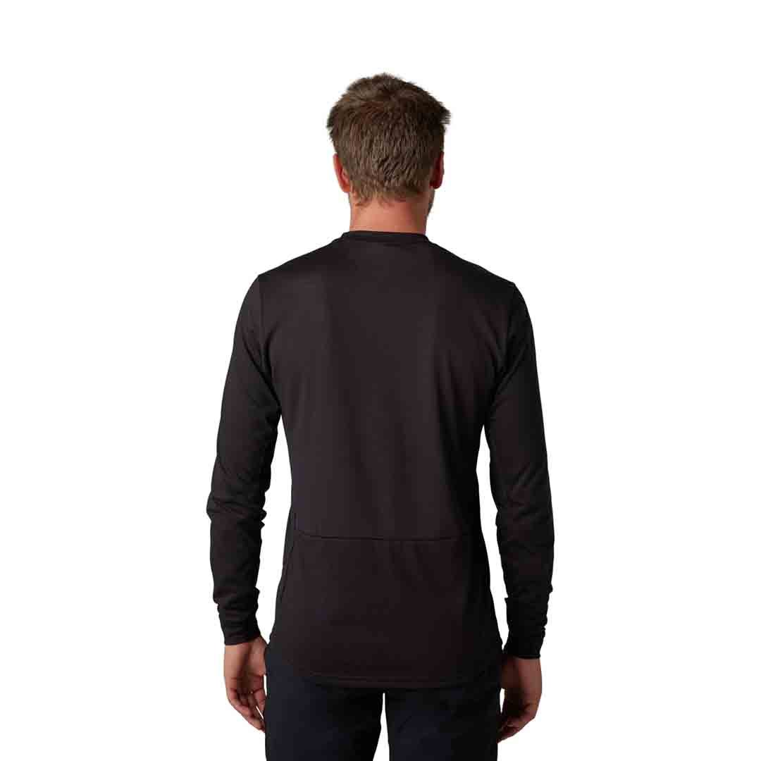 Man wearing Fox Ranger Long Sleeve Mountain Bike Jersey