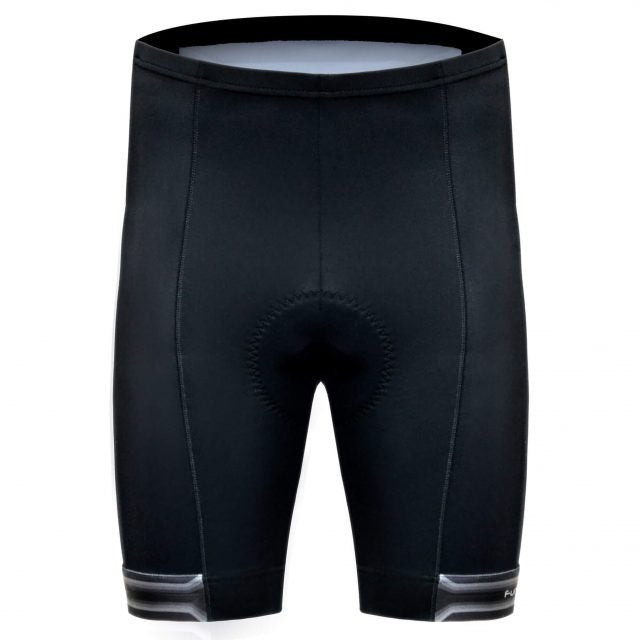 Black cycling shorts on a white background