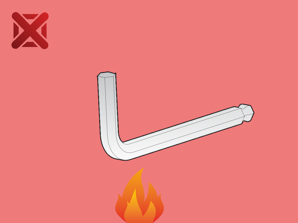 Hex Tool on a red background showing a flame underneath with a big red cross in the corner