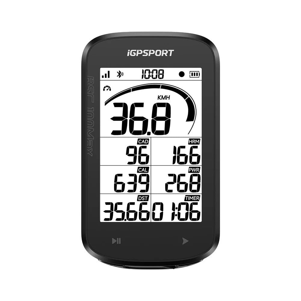 iGPSPORT digital cycling computer on a white background