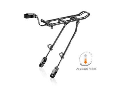 Bicycle rack with adjustable height feature on a white background