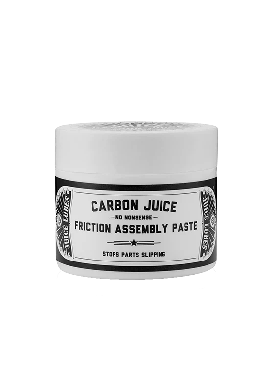 Jar of friction assembly paste with label on a white background