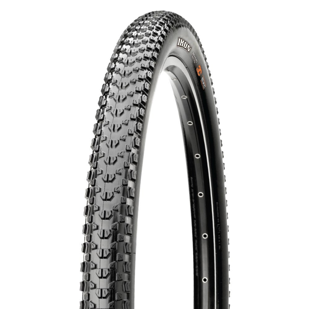 Bicycle tyre with tread pattern on a white background