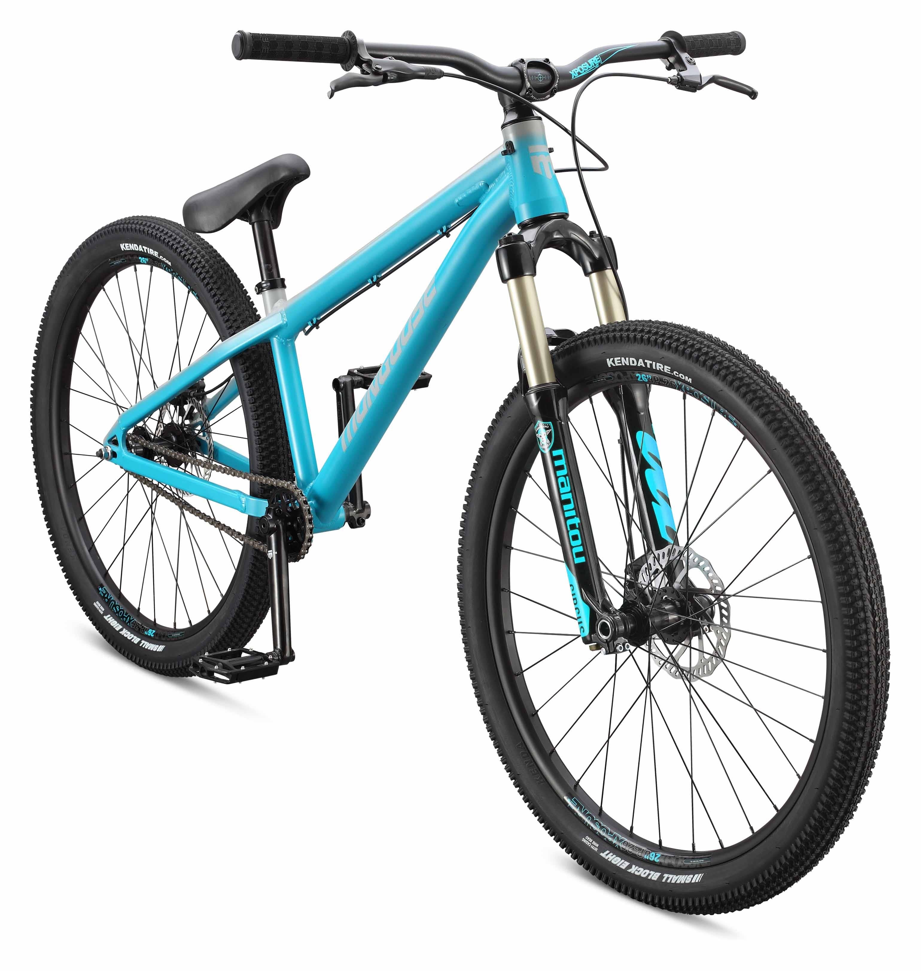 A picture of the Cyan Mongoose Fireball Dirt Jumper Bike