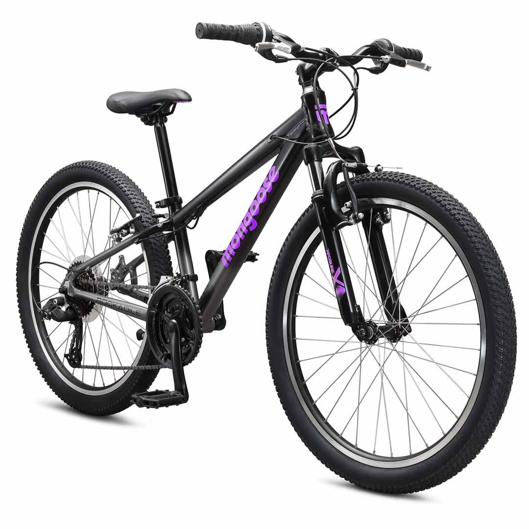 A picture of the black Mongoose Rockadile 24" Girls Mountain Bike